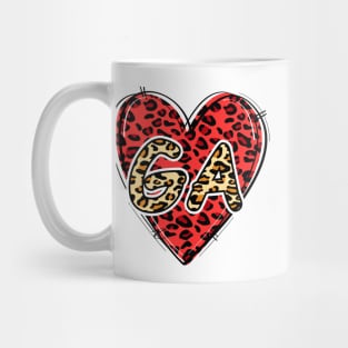 Love GEORGIA Leopard Heart GA Mug